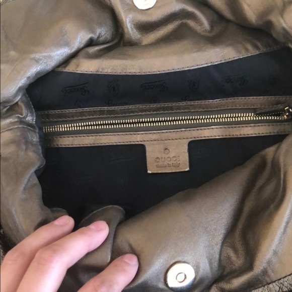 Gucci Hysteria Hobo Metallic Crinkled Leather Bag - Picture 5 of 8